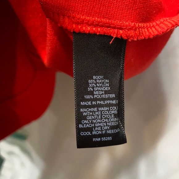 EXPRESS RED V-NECK RAYON/NYLON/SPANDEX REAR ZIP MESH BODYCON DRESS SZ 8 - Picture 15 of 16